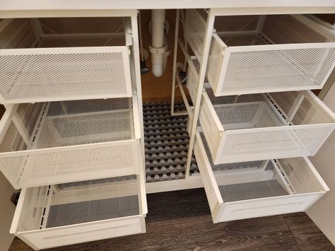 Ikea tips, hacks and more! | Check out how I added storage to my bathroom vanity | Facebook Ikea Lennart Hack, Lennart Ikea Hack, Ikea Vesken Hack, Nissafors Ikea Hack, Lennart Ikea, My Bathroom, Kitchen Diner, Ikea Hacks, Ikea Hack