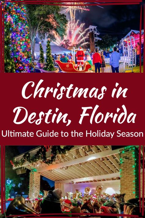 Florida At Christmas, Panama City Beach Florida Christmas, Destin Florida Things To Do In Winter, Things To Do In Destin Florida, Florida In December, Christmas In Florida, Christmas Florida, Christmas Trips, Christmas Vacation Destinations