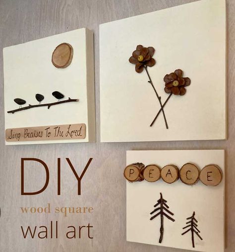 Ever since I discovered unfinished wood canvas board squares, I’ve been having a great time creating my own wall art. These wooden squares hang like a typical canvas and are the perfect base for painting and decorating. I typically like to create my art from items that I find in nature. Twigs, wood slices, andContinue reading → Diy Wood Wall Art, Adult Activities, Diy Coasters Tile, Twig Crafts, Diy Wood Wall, Recycled Wine Corks, Rustic Decorating, Wall Art Tutorial, Painting And Decorating