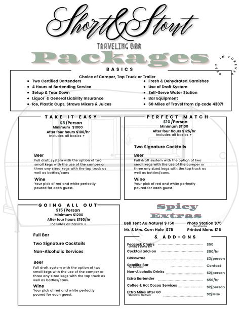 Packages — Mobile Bar Cart, Mobile Cocktail Bar, Bar On Wheels, Travel Bar, Bar Plans, Event Bar, Portable Bar, Business Marketing Plan, Mobile Business