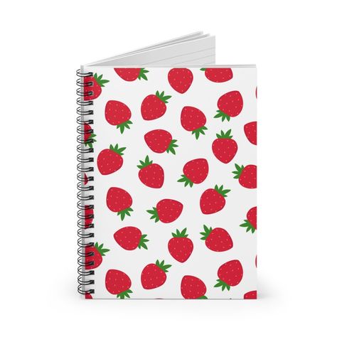 Strawberry Notebook, Writing Journaling, Spiral Binding, The Spiral, The Notebook, Lined Page, Journal Notebook, Spiral Notebook, Binding