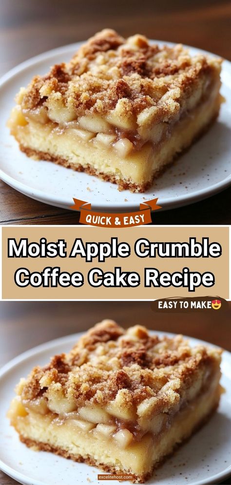 If you’re looking for a dessert that’s both cozy and indulgent, this Moist Apple Crumble Coffee Cake is the answer. With a soft, tender cake base filled with juicy apples and topped with a buttery cinnamon crumble, it’s the perfect companion for your morning coffee, afternoon tea, or a cozy dessert after dinner. Apple Cinnamon Tea Cake, Apple Chocolate Chip Cake, Cream Cheese Apple Coffee Cake, Coffee Cake From Box Cake, Instant Pot Coffee Cake, Apple Coffee Cake Recipes Easy, Sour Cream Apple Coffee Cake, Herman Coffee Cake Recipe, Quick Coffee Cake Recipes