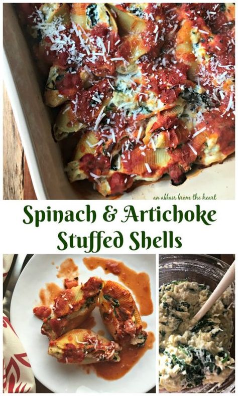 Artichoke Stuffed Shells, Pasta Shells Stuffed, Portabella Mushrooms Recipes, Friday Recipes, Artichoke Stuffed, Shells Stuffed, Mushrooms Recipes, Pasta Side, Recipes Winter