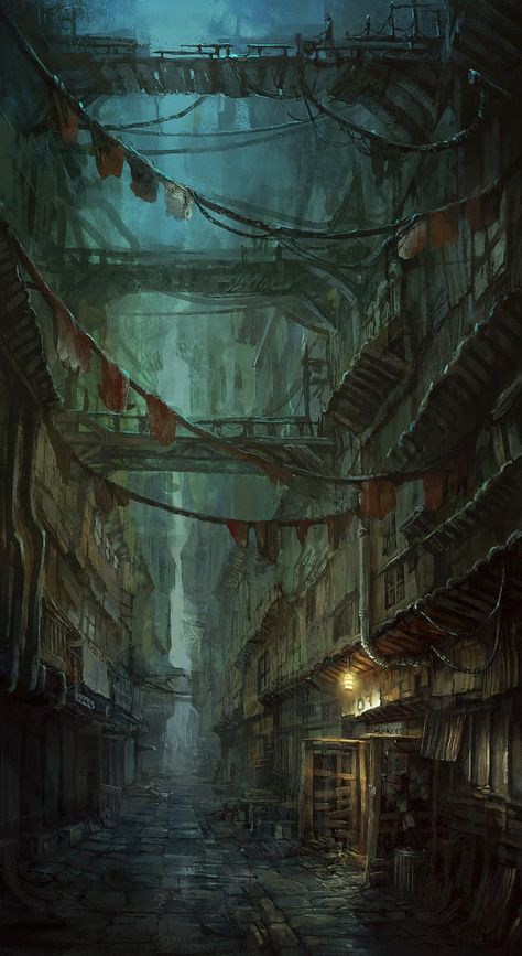 Pirate City Art, Fantasy Art Cityscapes, Pirate City Concept Art, Dnd City Aesthetic, Fantasy Pirate City, Fantasy Cave City, Dark Steampunk City, Tortuga Pirates, Cave City Fantasy Art