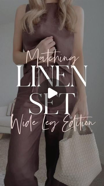 Debra Lee on Instagram: "Matching set. 🤎 Comment LINEN and I’ll send you outfit details! Wait until you see the back! I’m very picky with my linen, it needs to be soft and good quality. This wide leg matching set is stunning and these pants stole my heart! If you’re not looking for a set- these are still a must-have. So chic. They go with everything and can be dressed up or down. I am wearing the regular length here and I am 5’3 for reference." Be Soft, Linen Set, Summer 2022, Outfit Details, Matching Sets, My Heart, Must Haves, Wide Leg, Dress Up