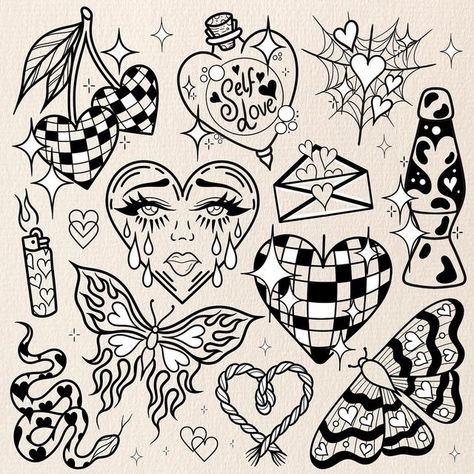 Full Leg Piece Tattoo, Women Tattoos Stencil, Leg Flash Tattoo, Valentine Tattoo Ideas, Arm Piece Tattoo, Spots Drawing, Cute Flash Tattoos, Walk In Tattoos, Valentines Tattoo