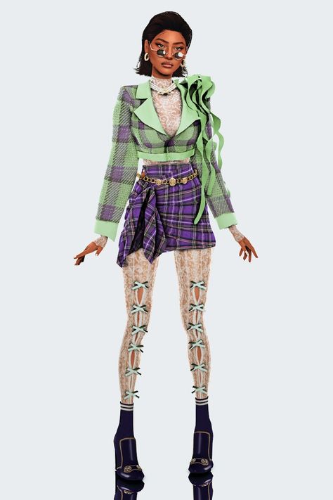 Naomi's Corner : Maximalist looks part I don't even know at this... Sims Maximalist, Ts4 Maximalist Cc, Sims 4 Coat Cc, Sims 4 Costumes Cc, Oversize Suit, Socks Heels, Maximalist Fashion, Lace Turtleneck, Shorts Tights