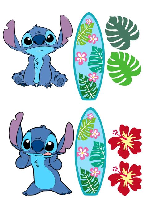 Stitch Birthday Decoration Ideas, Stitch Topper Printable, Stitch Birthday Printables, Lilo And Stitch Cake Topper Printable, Stitch Cupcake Topper Printable, Stitch Printable Cake Topper, Stitch Classroom Theme, Stitch Sheet Cake, Stitch Cake Topper Printable