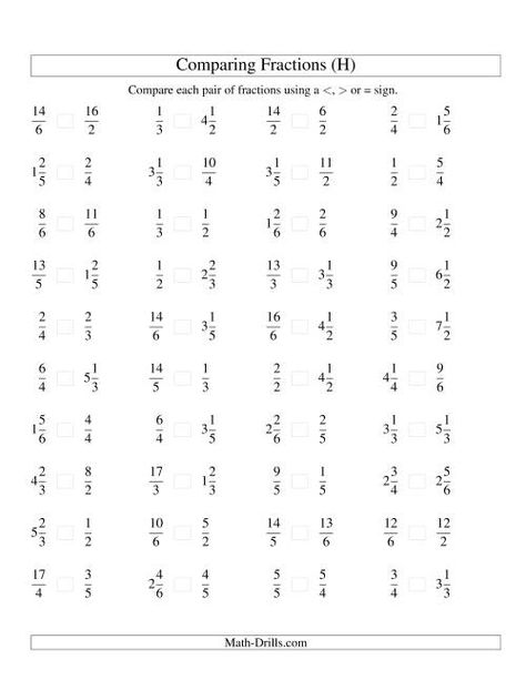 Mixed Fractions, Math Drills, Comparing Fractions, School Break, Fractions Worksheets, Math Worksheet, Group Work, Learning Math, Math Skills