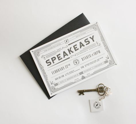 Secret Society Invitation, Speakeasy Branding, Speakeasy Invitation, Speakeasy Invitations, Speakeasy Wedding, Prohibition Party, Speakeasy Party, Menue Design, Speak Easy