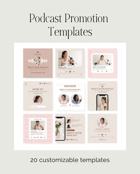 New Episode Podcast Instagram Post, Podcast Promotion, Free Social Media Templates, Podcast Marketing, Podcast Topics, Facebook Layout, Marketing Graphics, Instagram Graphics, Blog Graphics