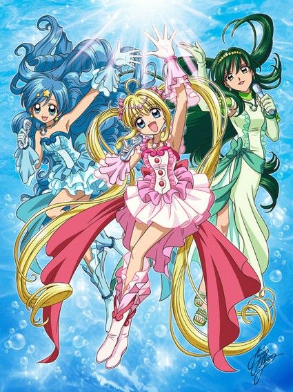 Pichi lucha hanon rina Mermaid Melody Pichi Pichi Pitch Pure, Mermaid Anime, Mermaid Melody Pichi Pichi Pitch, Anime Mermaid, Tokyo Mew Mew, Mahō Shōjo, Mermaid Princess, Glossy Paper, Magical Girl