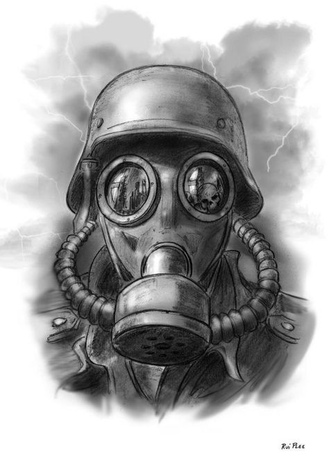 #gasmask #mask #inspiration #greyscale #grey Gas Mask Drawing, Widder Tattoo, Gas Mask Tattoo, Gas Mask Art, Mask Drawing, Gas Masks, Military Drawings, Mask Tattoo, Desenho Tattoo