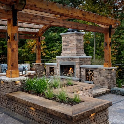 Outdoor Kitchen And Fireplace, Outdoor Kitchen Kits, Outdoor Stone Fireplaces, Outdoor Fireplace Kits, Fireplace Kits, Outdoor Fireplace Designs, Outdoor Fireplace Patio, Backyard Fireplace, Outdoor Stone