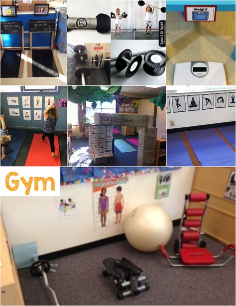 Preschool Fitness Theme, Creative Curriculum Ball Study Dramatic Play, Dramatic Play Exercise Theme, Exercise Dramatic Play Preschool, Exercise Theme Preschool, Gym Dramatic Play Preschool, Exercise Preschool Theme, Exercise Study Preschool, Gym Dramatic Play