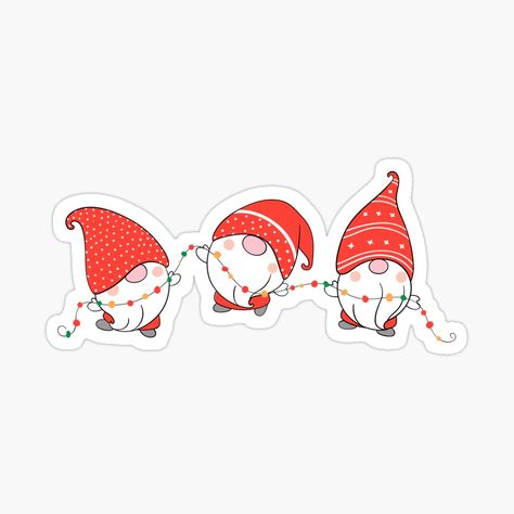 Xmas Gnomes Drawing, Christmas Gnome Stickers, Chrismas Diy, Winter Classroom Decorations, Winter Classroom, Kawaii Illustration, Diy Gnomes, Funny Drawings, Kawaii Doodles