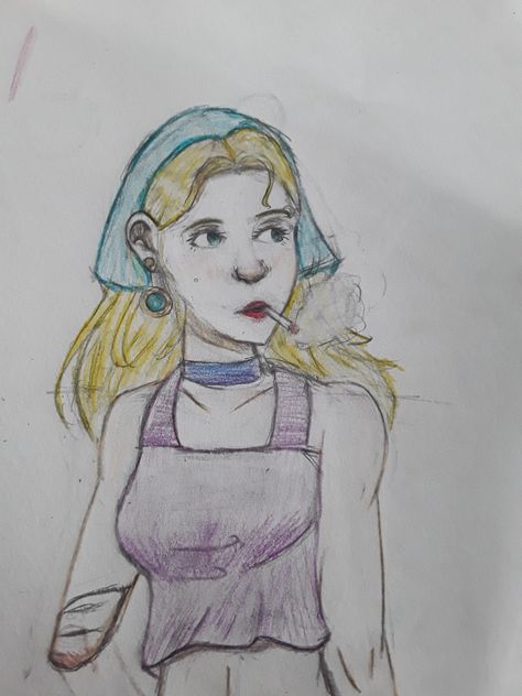 It's a practice drawing I did. I notice that the at is a bit off though, it just looks weird. I don't know. I thought I would do an amputee, since I made a mistake in that arm. I wish I did the smoke better. She looks a bit like Cinderella though. Just some thoughts. I Made A Mistake, Practice Drawing, Some Thoughts, Made A Mistake, Drawing Practice, Making Mistakes, Anime Character Design, Anime Character, Art Boards