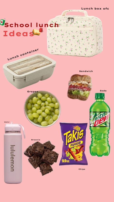 #school #lunch #food #aesthetic #fyp #mine #viral School Lunch Food, Grape Water, Lunch Food, Sandwiches For Lunch, Lunch Containers, School Lunch, Lunch Ideas, Grapes, Sandwiches