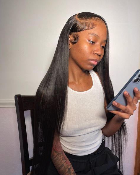 Fishtail Wig, Long Side Part Wig, Long Straight Black Hair, Twisted Hair, Frontal Wig Hairstyles, Lace Fronts, Protective Hairstyles Braids, Frontal Hairstyles, Quick Weave