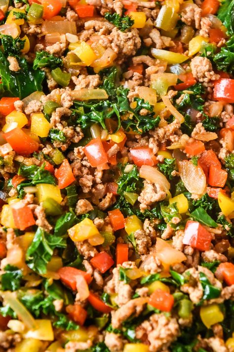 Ground Turkey And Veggies Recipes Healthy, Ground Turkey Veggie Bowl, Kale Ground Turkey Recipes, Ground Turkey Jalapeno Recipes, Ground Turkey Cucumber Recipes, Ground Turkey Veggie Recipes, Ground Turkey With Peppers, Kale And Ground Turkey Recipes, Ground Turkey Kale Recipes