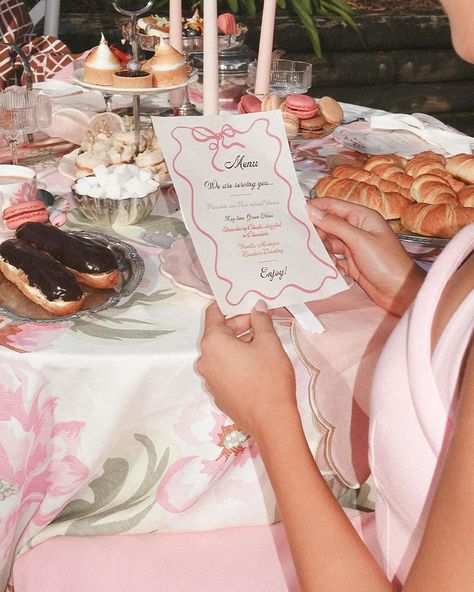 SPILL THE TEA…. Spill The Tea Party, Tea Photoshoot, Tea Party Pictures, Feminine Colour Palette, Tea Party Aesthetic, Royal Tea Party, Tea Party Menu, Royal Tea Parties, Confetti Cupcakes