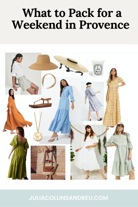 Packing guide for Provence in the Summer. Beautiful dresses for Provence, instagrammable outfits for trip to Provence. Travel packing guide. French fashion to help you choose beautiful outfits to wear in Provence. Provence Outfits Summer, Instagrammable Outfits, Outfits For Trip, Provence Outfit, Provence Dress, Provence Travel, Aix En Provence France, Marketing Job, November Outfits