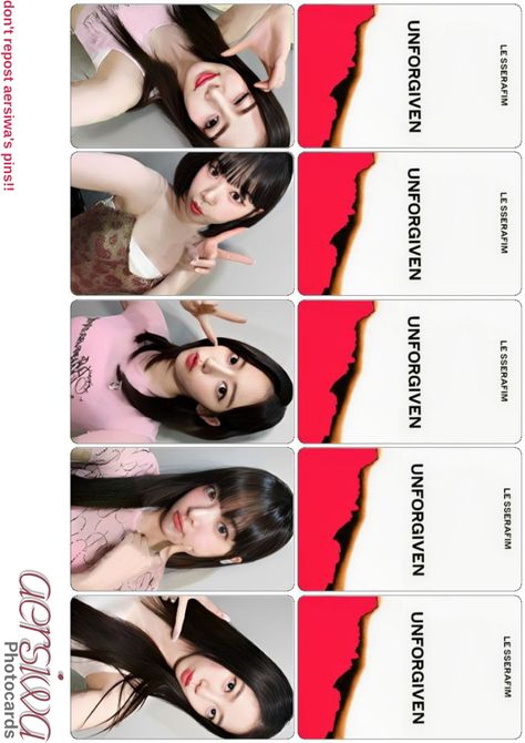 Kpop Photocard Template Printable, Le Sserafim Unforgiven Photocard, Lesserafim Photocard Template, Unforgiven Photocard, Kpop Freebies Printable, Kpop Photocard Template, Lesserafim Photocard, Le Sserafim Unforgiven, Kpop Freebies