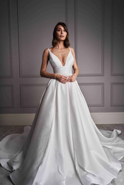 Leah Da Gloria Boheme | Esme Wedding Dress | Bridal Reflections Leah Da Gloria Wedding Dress Antoinette, Leah Da Gloria Ash, Overskirt Wedding Dress, Leah Da Gloria Wedding Dress Long Sleeve, Leah Da Gloria, Bridal Reflections, Eve Of Milady, Milla Nova, Cathedral Train