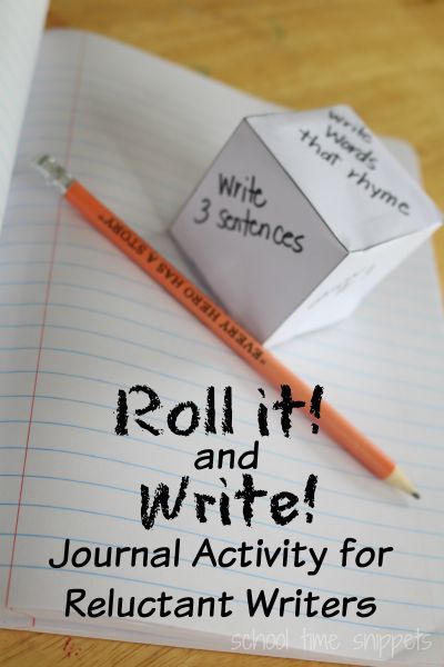 Roll It! and Write! is a fun and simple journal activity for your reluctant writer(s) no matter what age! Make Writing Fun, Fun Writing Activities For Kids, Language Activities For Kids, Writing Games For Kids, Writing Activities For Kids, Write Journal, Simple Journal, Journaling Writing, School Age Activities