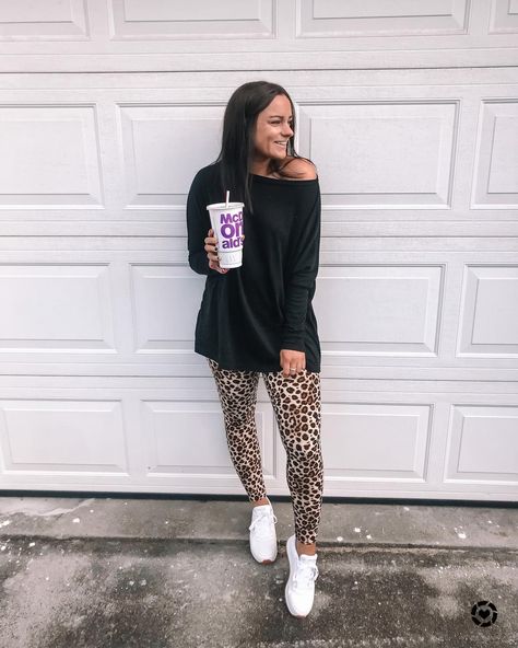 Do you drink soda? I usually don’t but @mcdonalds diet coke is a weakness😏 If you haven’t snagged these amazon leopard leggings yet, you’re missing out sis! basic top and sneakers are also off amazon!🙌🏼Click the link in my IG bio to shop my full outfit 💕 #LTKunder50 #LTKfit #LTKcurves #liketkit http://liketk.it/2WGsG @liketoknow.it Leggings And Sneakers Outfit, Animal Print Leggings Outfit, Leopard Print Leggings Outfit, Leopard Leggings Outfit, Leggings And Sneakers, Printed Leggings Outfit, Fashion Leggings Outfits, Ig Bio, Athleisure Leggings