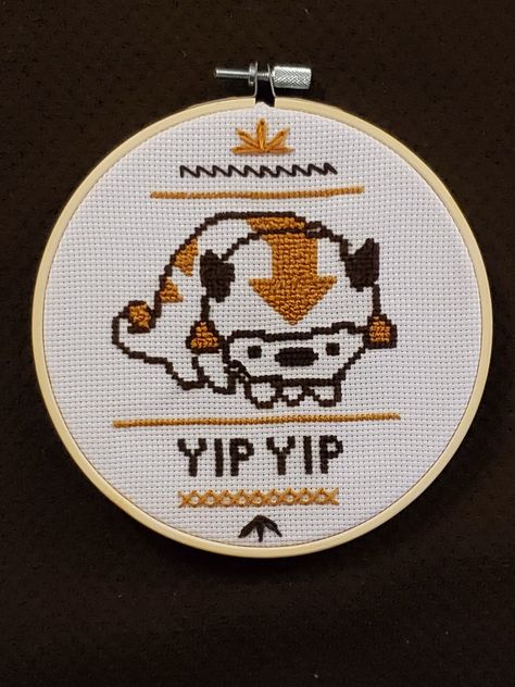 Avatar Cross Stitch, Yip Yip, Stitch Ideas, Cross Stitches, Embroidery Ideas, Avatar The Last Airbender, Cute Crafts, The Last Airbender, Cross Stitch Designs