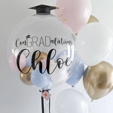 Balloon Inside Balloon, Congratulations Balloons, Bobo Balloons, Gift Box Images, Qualatex Balloons, Graduation Party Planning, Clear Balloons, Graduation Balloons, 21 Birthday