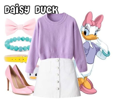 "Daisy Duck" by elliespringfa ❤ liked on Polyvore featuring Gianvito Rossi, Forever 21, Disney, Miss Selfridge, D&G and Palm Beach Jewelry Disney Bounding Daisy Duck, Daisy Outfit Disney, Disney Bound Daisy Duck, Daisy Duck Inspired Outfit, Daisy Duck Outfit Disney Inspired, Daisy Inspired Outfits, Daisy Duck Disneybound, Daisy Duck Aesthetic, Daisy Disneybound