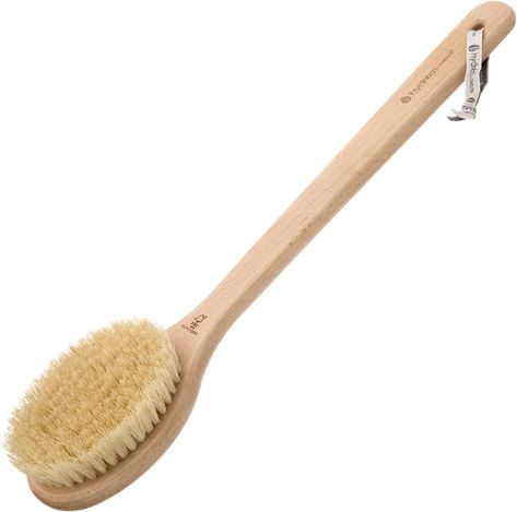 Deeply Exfoliating: Use this Hydrea London, wooden dry body brush exfoliator with a long handle as a body brush for dry brushing to achieve brighter, soft radiant skin. This vegan friendly body brush scrubber buffs away dead skin cells and works as an anti cellulite massager to reduce the look and feel of cellulite and helps prevent ingrown hair. Lymphatic Drainage Massager - Regular dry body brushing with this Hydrea London exfoliating brush encourages lymphatic drainage to help eliminate toxins and detox your skin. Vegan Body Brush – Made with Plant based, 100% Vegan, Mexican Tampico, stiff cactus bristle for natural exfoliation and super smooth, soft skin. Perfect Dry Body Brush: Use this body scrub brush for your dry brush bodycare treatment rituals. This is an ideal body brush for cel Body Scrub Brush, Exfoliate Brush, Dry Body Brush, Youtuber Dr, Eliminate Toxins, Dry Brushing Skin, Vegan Body, Exfoliating Brush, Dry Body Brushing