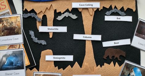 Hi guys, today I wanted to share with you all the activities we've been doing for our cave unit. This was a short mini unit about a week lon... Cave Preschool Activities, Caves Unit Study, Cave Activity For Kids, Cave Diorama, Cave Quest, Science Demonstrations, Habitats Projects, Luray Caverns, Preschool Centers