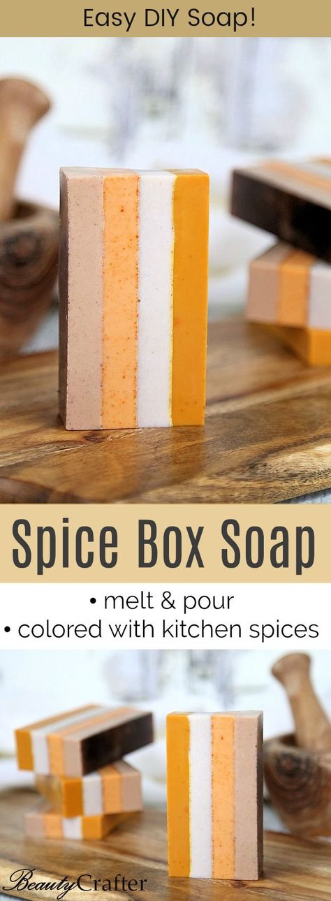 DIY Spice Soap  Melt and Pour soap Striped with Natural colors from kitchen spices. Fall gift idea. Autumn Melt And Pour Soap, Soap Melt And Pour Recipes, Savon Diy, Fall Soaps, Diy Soaps, Soap Melt And Pour, Melt And Pour Soap, Diy Spices, Melt And Pour