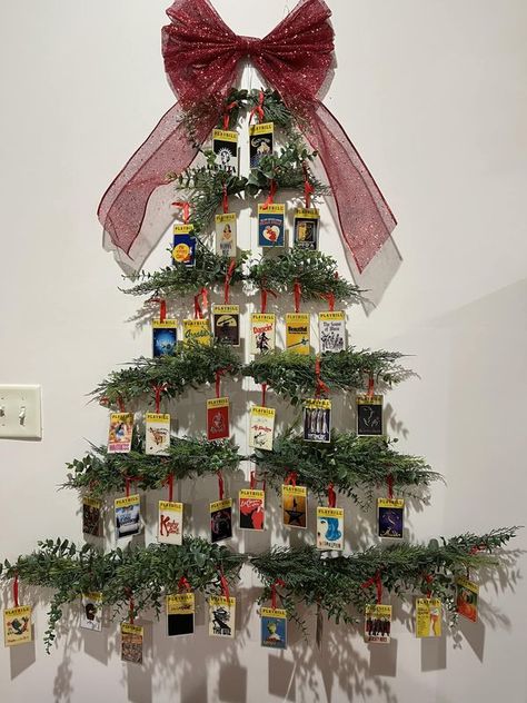 Broadway Remembered | My favorite Christmas tree, a collection of Playbill musical ornaments. | Facebook Advent Calendars, Christmas Fun, Space Saving, Advent, Broadway, My Favorite, Musical, Christmas Tree, Christmas