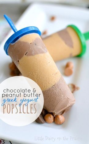 Chocolate and peanut butter are a match made in heaven- especially in these delicious greek yogurt popsicles! featured on Ella Claire Peanut Butter Popsicles, Peanut Butter Greek Yogurt, Greek Yogurt Popsicles, Ella Claire, Yogurt Popsicles, Extra Protein, Chocolate And Peanut Butter, Cold Treats, Chocolate Butter