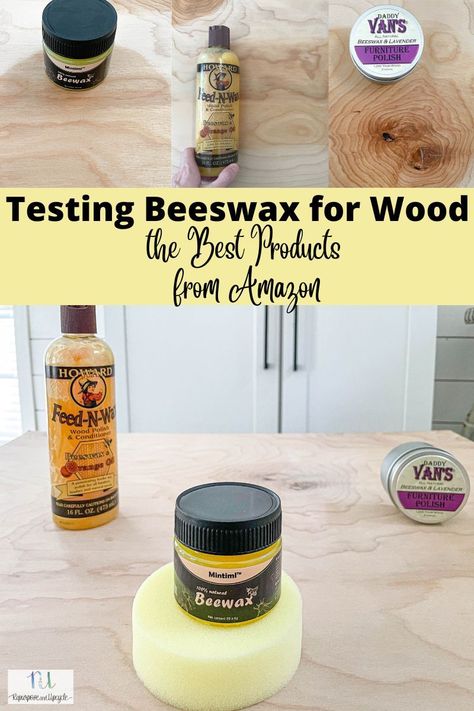 Wax For Wood Furniture, Beeswax For Wood, Waxing Wood Furniture, Howard Feed N Wax Before And After, Bee Wax Furniture Polish, Beeswax Products, Beeswax Furniture Polish, Raw Wood Furniture, Recycling Crafts