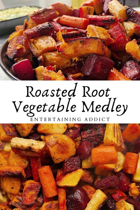 Roasted Beets Carrots Potatoes, Turnip And Beet Recipes, Roasted Beets And Turnips, Roasted Root Vegetable Medley, Roast Beets And Carrots, Sweet Potato And Turnip Recipes, Root Vegetable Medley, Beet Side Dish Thanksgiving, Roasted Beets Carrots Sweet Potatoes