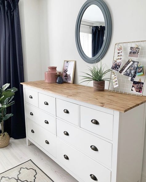 Hemnes Chest Of Drawers, Ikea Bedroom Design, Ikea Hemnes Hack, Hemnes Ikea, Ikea Dresser Makeover, Ikea Chest Of Drawers, Chest Of Drawers Makeover, Ikea Hemnes Dresser, Closet Ikea