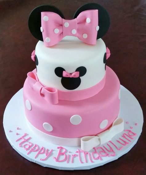 Minnie Mouse Birthday Cake Minnie Golden, Minnie Mouse Birthday Cake, Mouse Birthday Cake, Twodles Birthday, Minnie Mouse Birthday Cakes, Bolo Minnie, Minnie Cake, Birthday Cake For Him, Custom Birthday Cakes