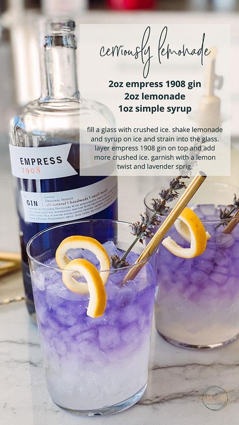 Shimmering Alcoholic Drinks, Fun Alcoholic Drinks, Best Alcoholic Drinks, Empress Gin, Gin Recipes, Pretty Cocktails, Gin Drinks, Yummy Alcoholic Drinks, Boozy Drinks