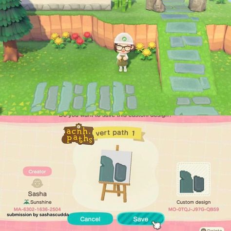 ✨Animal Crossing Patterns ✨’s Instagram photo: “I had a horizontal path posted but here’s a vertical path #submitted by @sashascudda! As you can tell, it matches the natural ramp :) ✨…” Animal Crossing Paths, Animal Crossing Patterns, Acnh Paths, Animals Crossing, Outdoor Path, Animal Crossing Memes, Animal Crossing Guide, Acnh Design, Island Pictures