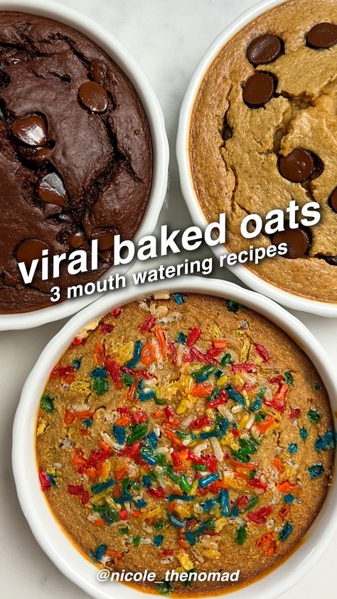 Healthy Oat Bake, Baked Oats Healthy Breakfast Recipes, Viral Baked Oats, Snickerdoodle Baked Oats, Tracesoats Baked Oats, Blender Baked Oatmeal, Blended Baked Oatmeal Recipes, Kodiak Oats Recipes, Baked Oats Recipe Breakfast