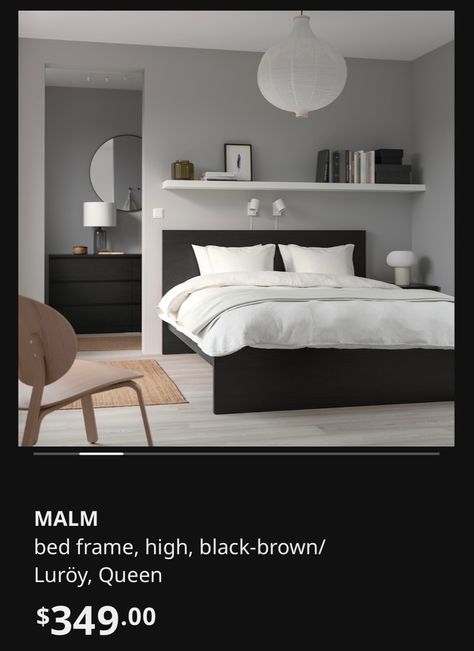 Ikea Bed Frames, Art Bedroom Ideas, Bedroom Inspirations For Small Rooms, Faded Black Duvet Cover, Tan Bedroom, Budget Bedroom, Chic Bedding, Bedroom Light Fixtures, Mens Bedroom