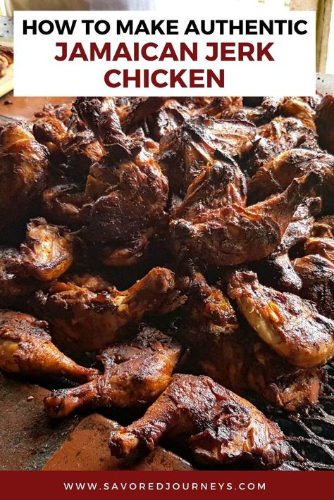 Jerk Seasoning Recipe Jamaica, Authentic Jerk Chicken Recipe Jamaica, Jerky Chicken Jamaican, Jamaica Jerk Chicken Recipe, Smoked Jerk Chicken Recipe, Jerk Chicken Recipe Authentic, Jamician Chicken Jerk, Grilled Jamaican Jerk Chicken Recipe, Jamaica Jerk Chicken