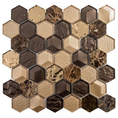 Upgrade your remodeling project with Andova’s Xen mosaic collection. These high-end tiles will instantly elevate your walls and floors with a modern, clean and fresh look. Manufactured from top quality glass and marble, these hexagon shaped mosaics are versatile and multi-functional. The geometric hexagon beehive shape will be a fashion statement in your kitchen, bathroom, entryway, garden, pool, accent wall- virtually anywhere. Colour: Spirit Entryway Garden, Hexagon Tile Bathroom, Glass Backsplash Kitchen, Stone Mosaic Wall, Mosaic Backsplash Kitchen, Subway Tiles Bathroom, Gold Tile, Wall Tiles Design, Dollhouse Printables