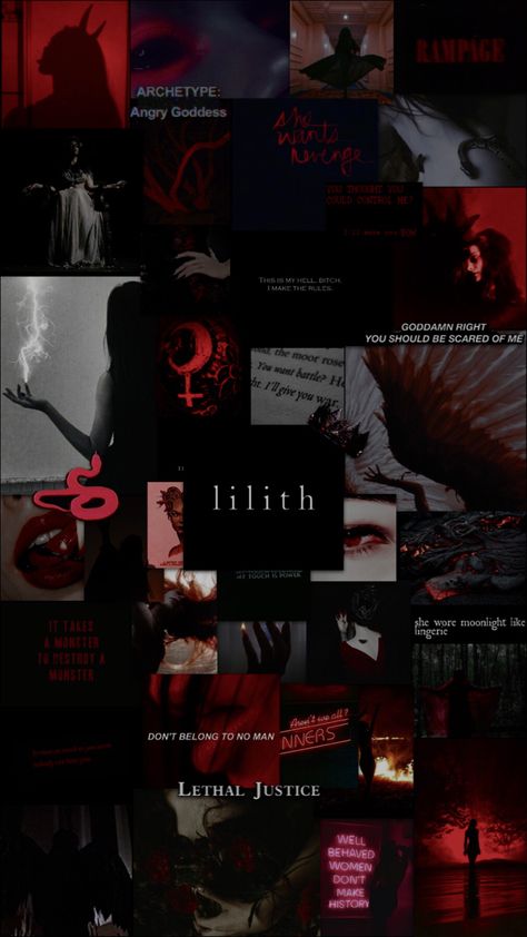 Wallpaper Aesthetic Feminism Dark, Edgy Woman Aesthetic, Vampire Collage Aesthetic, Dark Red Aesthetic Collage, Vampire Collage Wallpaper, Wallpaper Aesthetic Feminism, Lilith Wallpaper Iphone, Lilith Background, Dark Aesthetic Collage Wallpaper