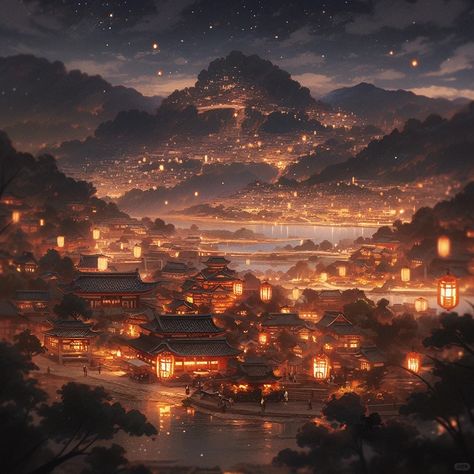 Asian Kingdom Fantasy Art, Southeast Asian Fantasy Art, Fantasy Asian Landscape, Fantasy Chinese Palace, Imperial China Aesthetic, Chinese Fantasy Aesthetic, Asian Fantasy Aesthetic, Chinese Palace Fantasy Art, Chinese City Aesthetic